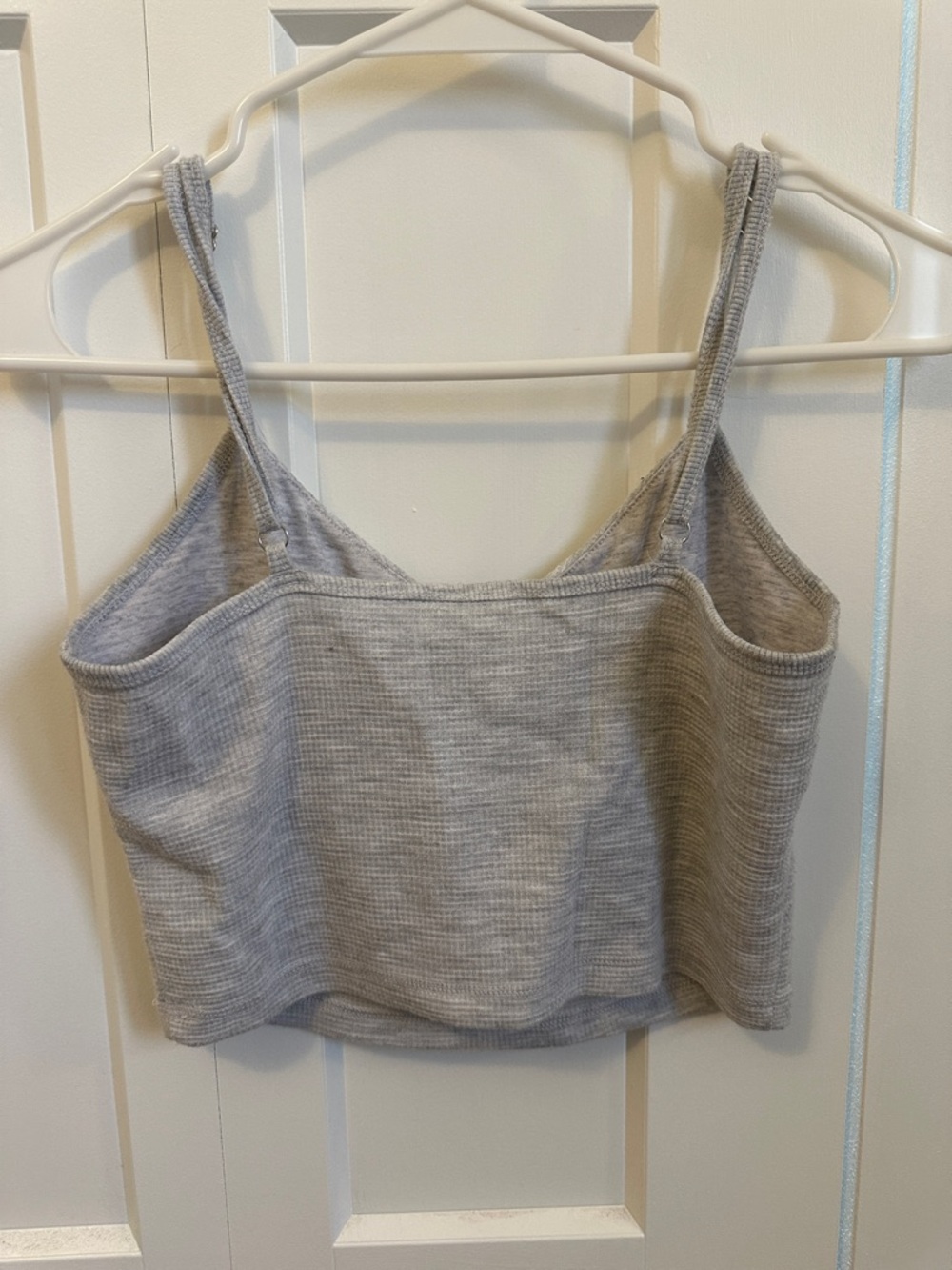 Garage Light Gray Ribbed Snap-Front Cropped Cami - Picture 3 of 4
